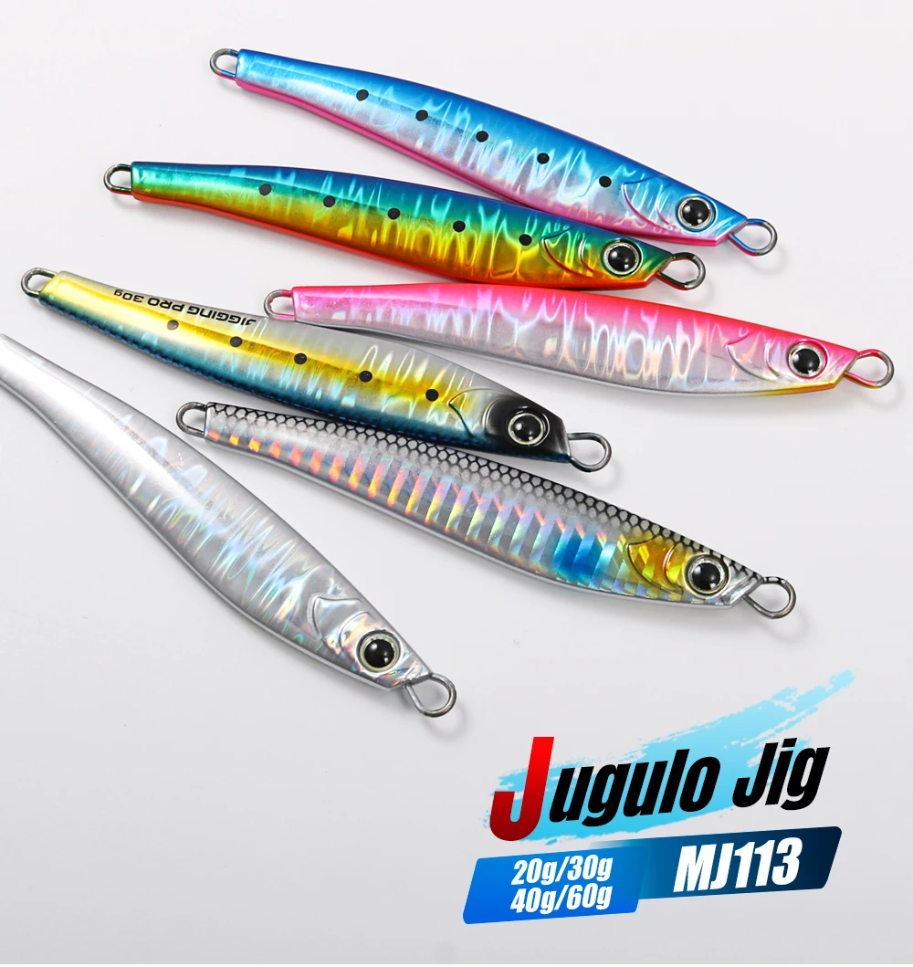 Jigging Pro 20g 30g 40g 60g Super Hard High Quality Material Sea Fishing Long Casting Metal Jig Lures  For Saltwater
