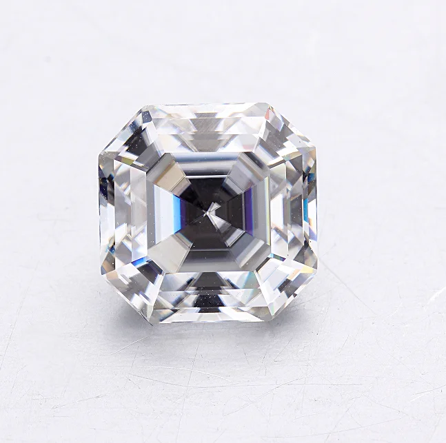 White Wholesale Asshcer Cut Moissanite GH Color 8x8mm Lab vvs Moissanite Diamond