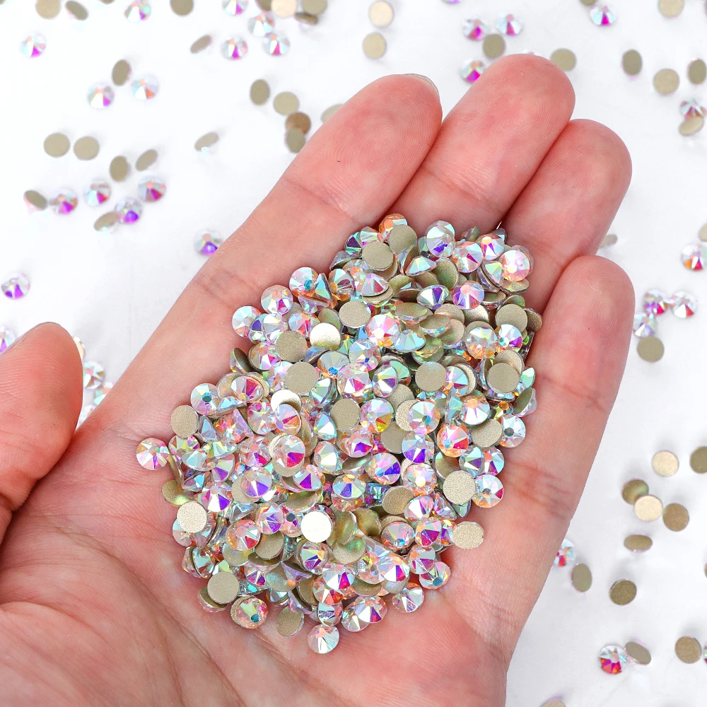 Wholesale 16 Cut Facets Rhinestones Bulk Bling Glitter 2088 Crystal Non Hotfix Flat Back Glass Christmas Colors Stones For Nail