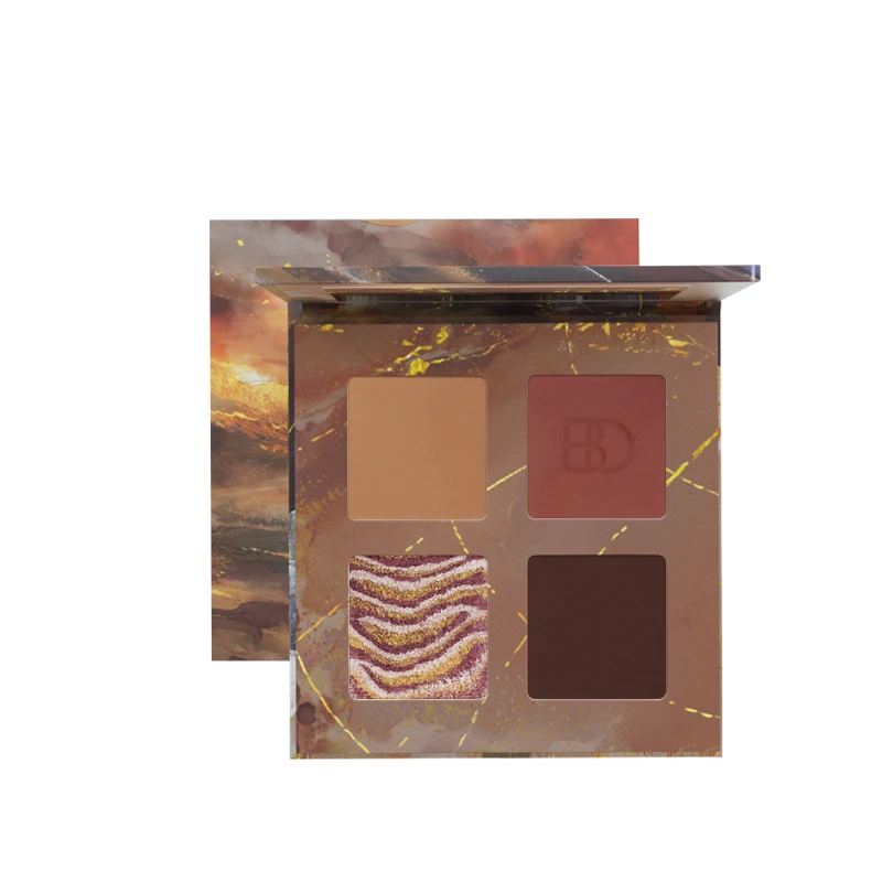 Custom 4 color eyeshadow plate nude dull color four palace Eyeshadow palette for common life makeup