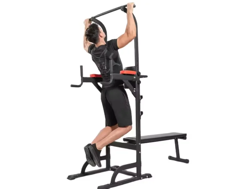 Adjustable Pull Up & Dip Station & Ab Workout & Bench, Multifunctional Home Gym Fitness Equipment