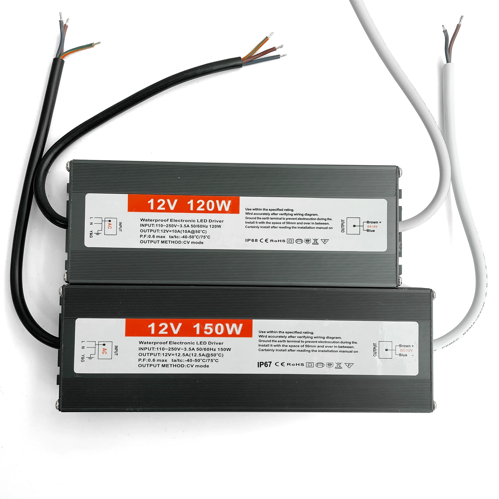 110v-220v Ac To Dc 12v 24v 36V 10a 12volt 24volt IP67 120W 150W 200W 300W 400W Water-proof LED Power Supply Transformer Driver