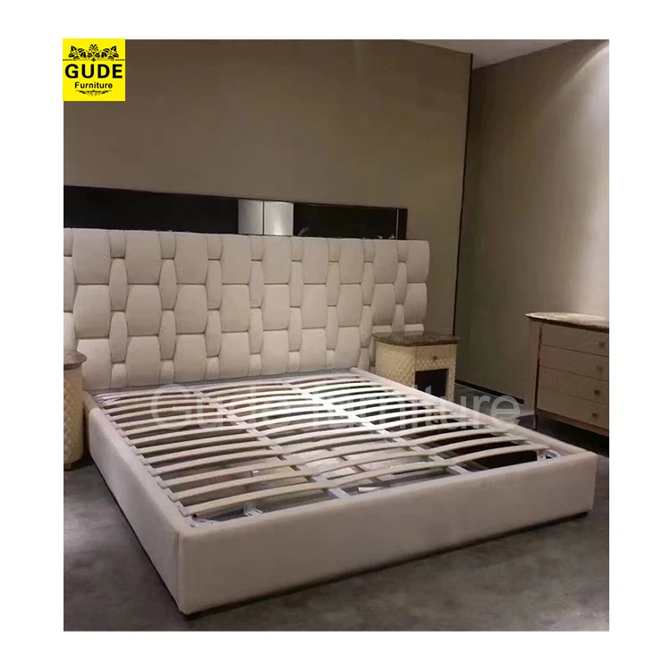 Wooden Frame Bedroom Furniture Set Modern King Size Beds With Luxury Bed Headboard