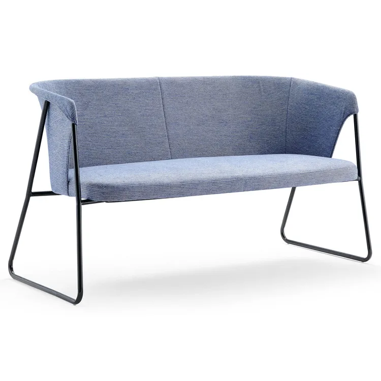 High Quality Company Office Hotel Hall Long Sofa Chair With Iron Legs Lounge Sofa Chair