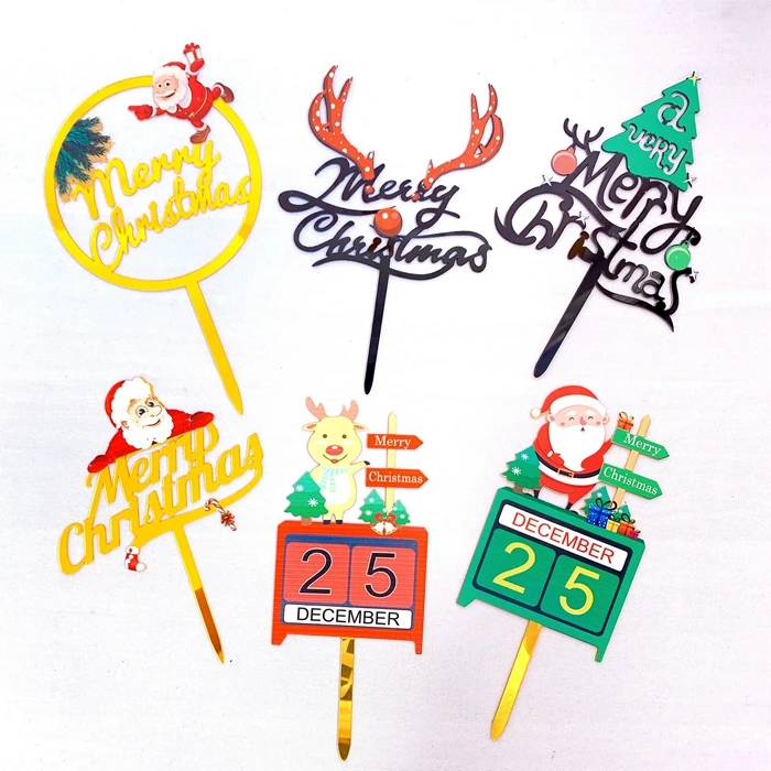 Christmas Party Supplies Cake Topper Cake Decoration Winter Party Snowman Tree Deer Party Decoration Tableware Supplies