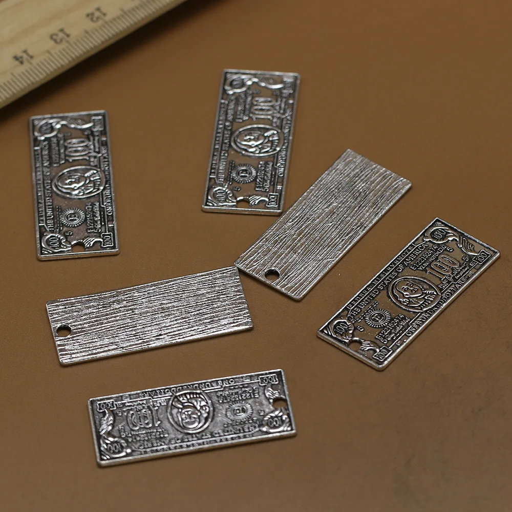 Pendants Jewelry Accessories Finding US 100 Dollars Shape DIY Making Antique Silver Zinc Alloy Charm