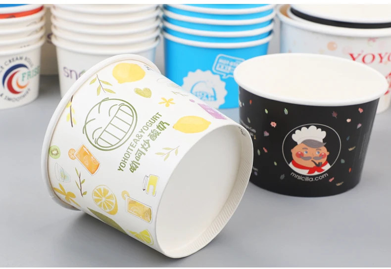 High Quality Biodegradable Ice Cream Container Ice Cream Bowl Colorful Ice Cream Paper Cup