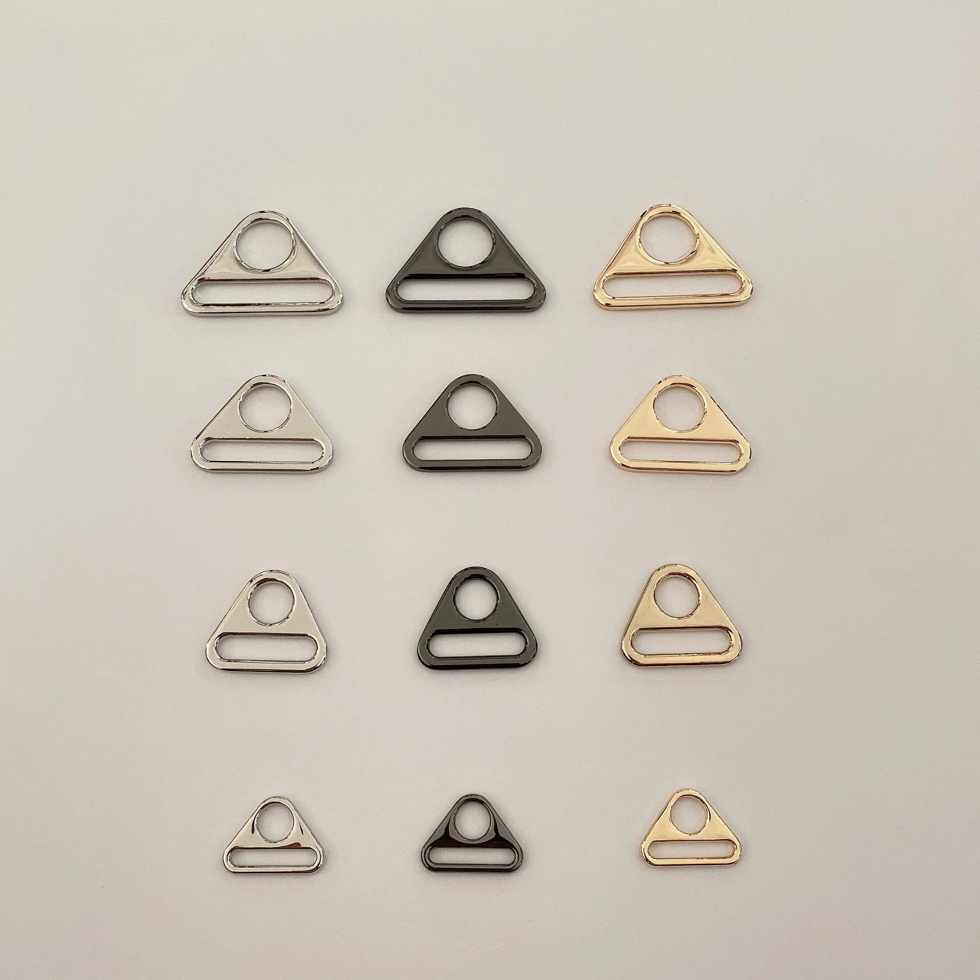Wholesale cheap high quality Various Size Zinc Alloy Metal bag ring Triangle buckle