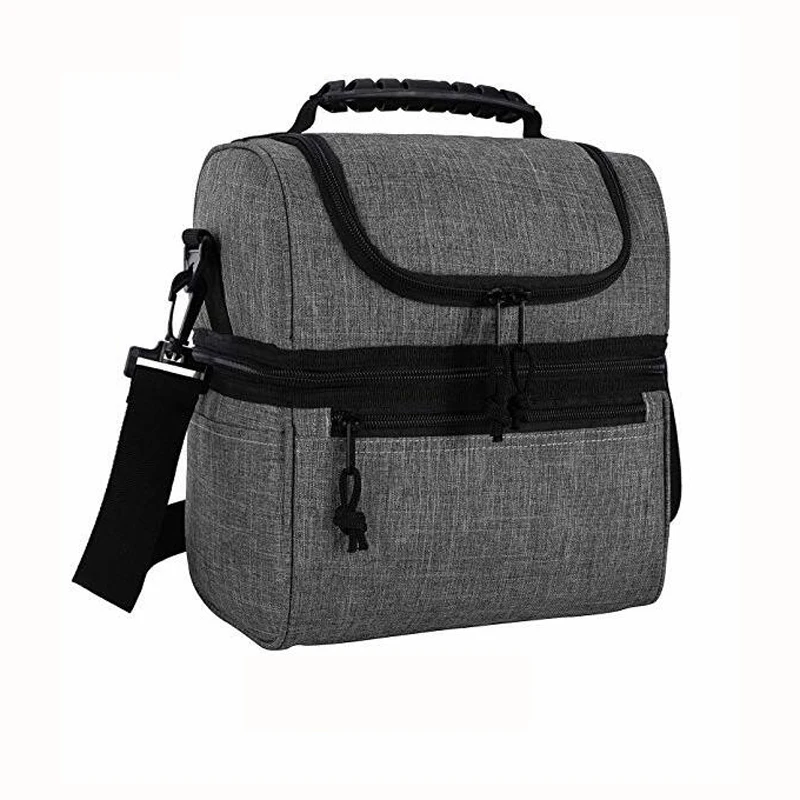 Custom logo RPET picnic luxury sublimation Reusable Leakproof Insulated thermo food Lunch box shoulder tote Cooler bag