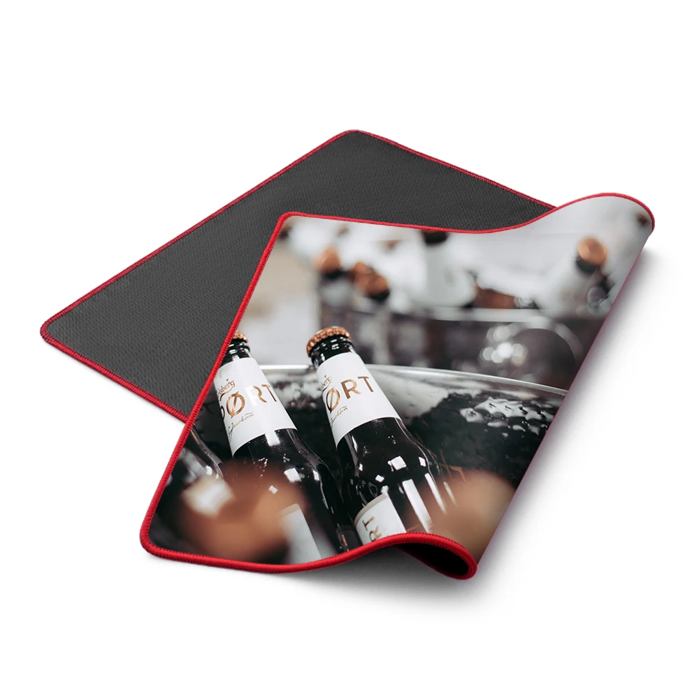 Custom Sublimation Antiskid Cafe Rubber Bar Mat Colorful Design Non-Woven Bar Runner Mat