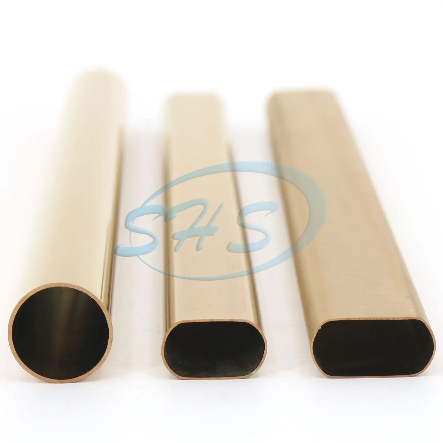 ASTM A554 Tube Railing Inox Pipe Stainless Steel Powder Coating Tube with Mirror Finishing and PVD Color Brown Oval Inox 316