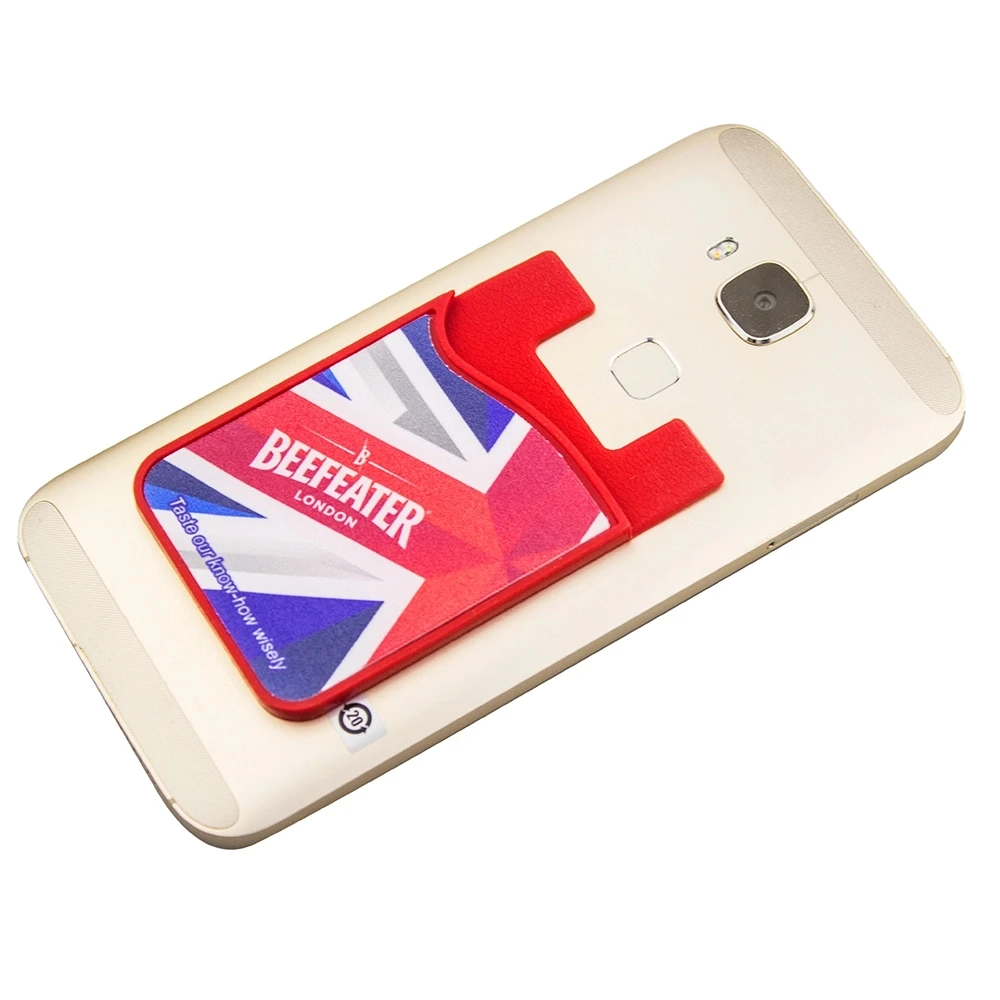 smartphone silicone ID card holder wallet customer logo mobile phone card pocket