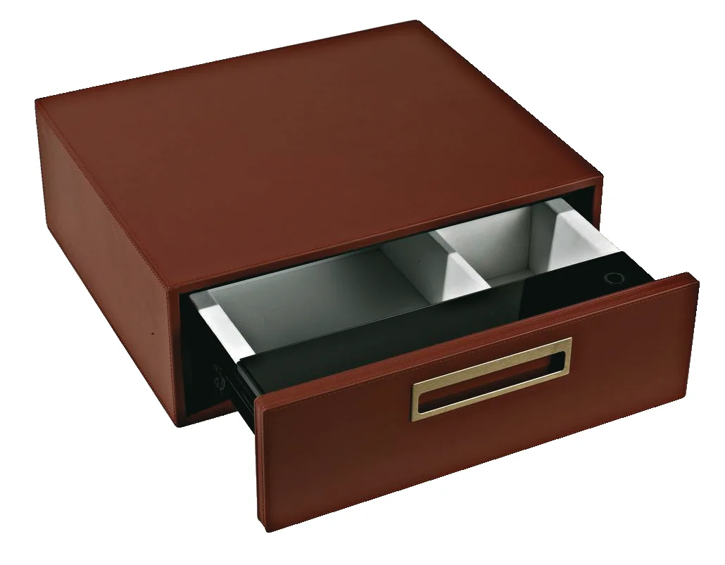 CHENHF Luxury leather drawer style safe with double-layer large capacity intelligent fingerprint anti-theft home safe