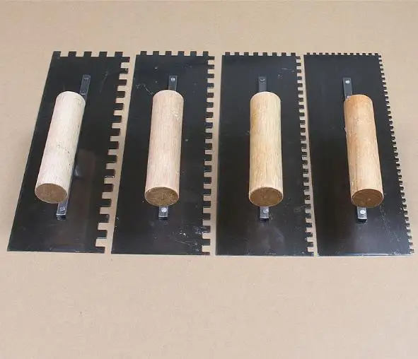 hot sell Construction hand steel tool trowel Plastering Trowel with teeth wooden handle