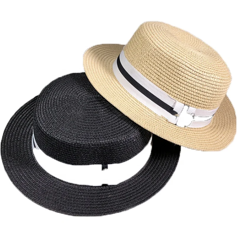 Hot selling solid ladies sun paper beach summer cap wholesale panama hat women straw