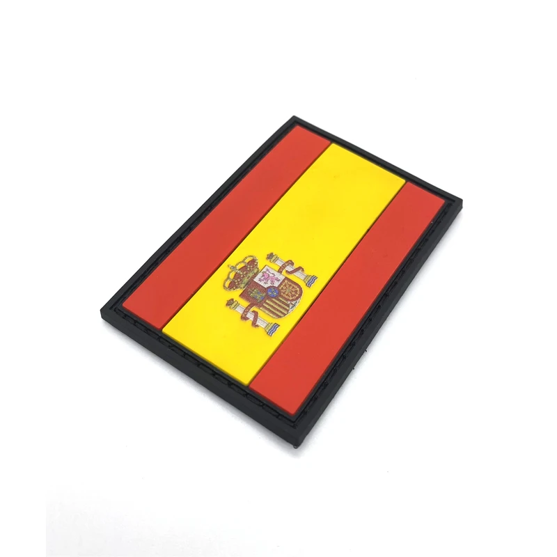 Spain Spanish Flags Pride Rubber Flag Silicone Soft Patches PVC Patch for Backpack Hat
