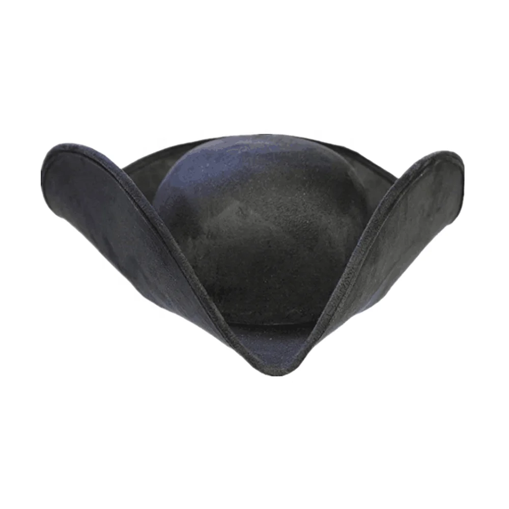 Leather Tricorn Hat Brown Pirate Hat Suede Tricorne Colonial Hat