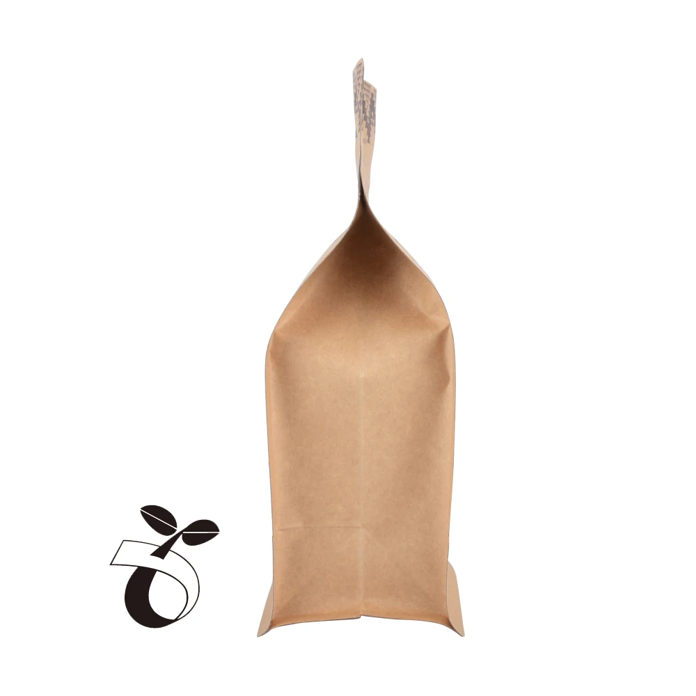 Custom Printing Ziplock Compostable Kraft Paper Tea Pouch Biodegradable Coffee Packaging Bag