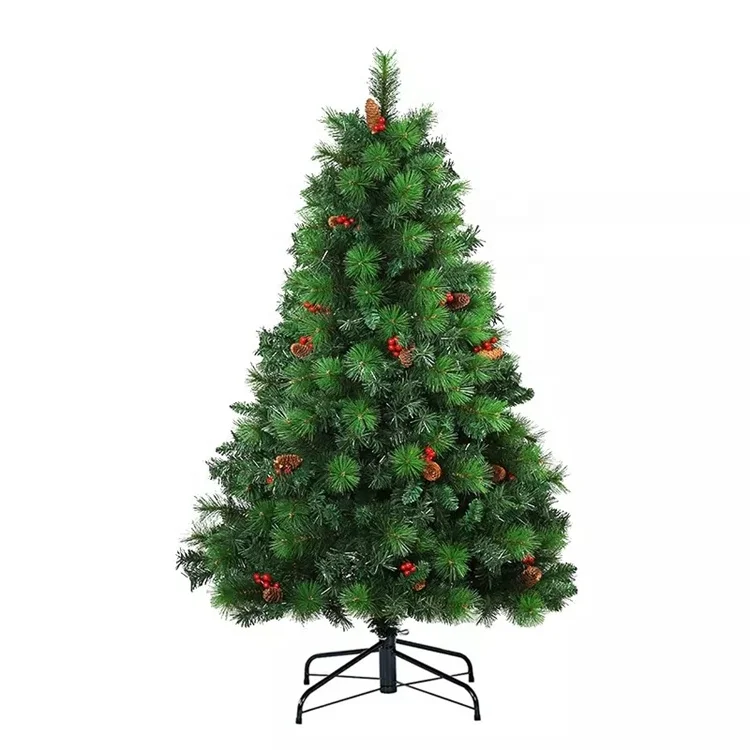 Wholesale artificial 100% recycled 180cm Pine needle and PVC mixed leaves beautiful decor christmas tree