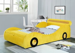 Мебель Willsoon 1421 современная модная Автомобильная Стайлинг бархатная ткань мягкая детская кровать