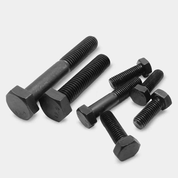 China Supplier Din933 M8 M6 Hex Bolts Fastener Grade 8.8 Carbon Steel Black Bolts