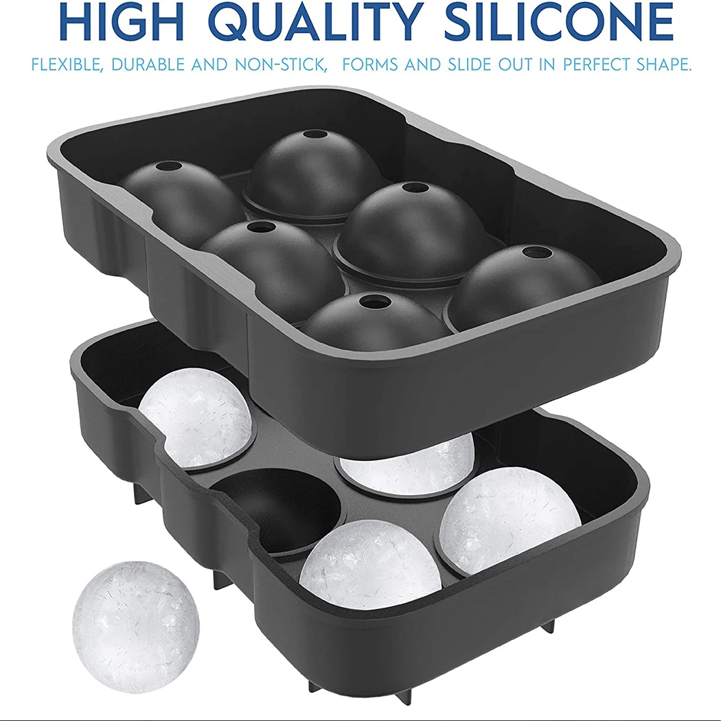 Wholesale Bpa Free Silicone Ice Cube Tray for Whiskey Ice Cream Mold Bar Ice Ball Mould with Lid