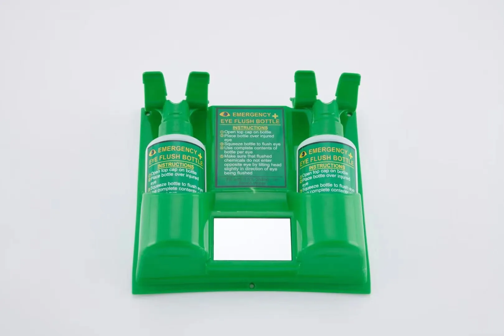 Emergency eyewash first aid wall mounted eye wash rinse kit with double 500ml portable empty bottles for eyes