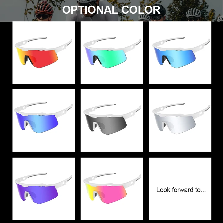 Men women mirror running sporty mountain bike glasses fat top half frame cycling tennis sunglasses high contrast lens