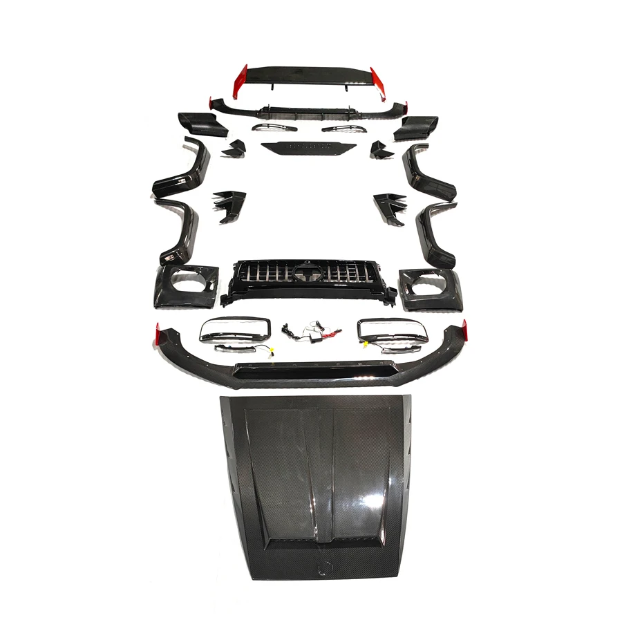 W464 Rocket B900 Body Kit Dry Carbon Fiber Exterior Car Accessories W463A G63 G-Wagon Hood Scoop Spoiler