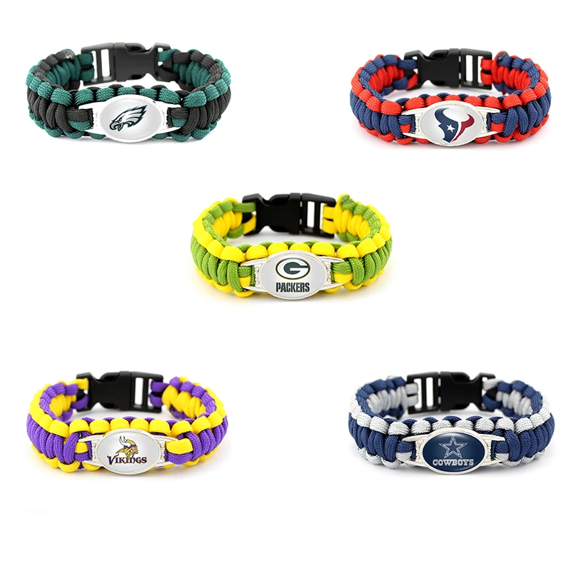 Wholesale NFLL 32 Teams Charms Bracelet Chiefs Football Team Sports Accessories