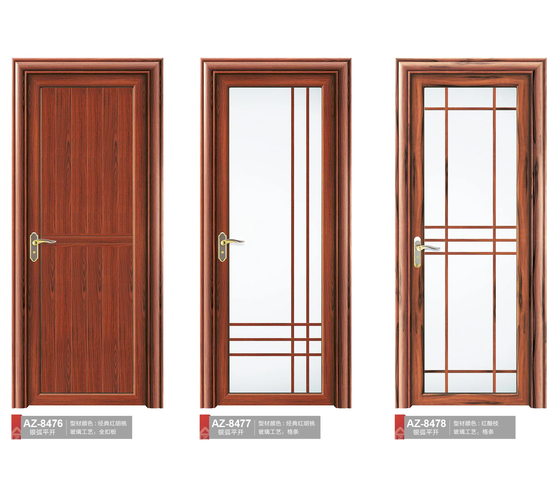 Wholesale price  Customize Aluminium  doors   interior  bathroom doors