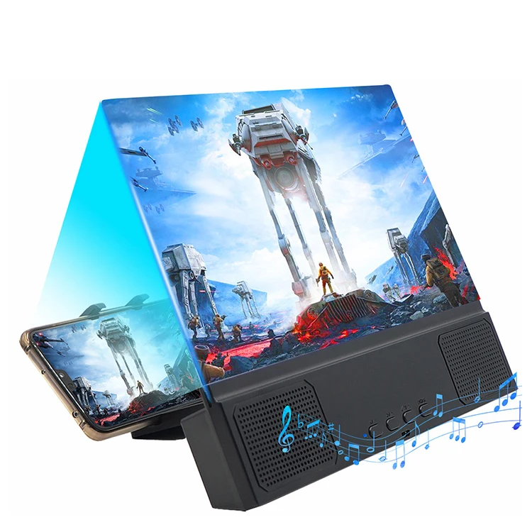 12 Inch Screen 3D HD Magnifying Projector Screen Enlarger Magnifier Foldable Phone Stand Holder with Screen Amplifier