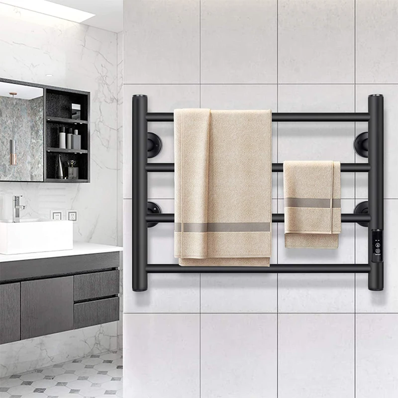 WEKIS Luxury Bathroom Stainless Steel Towel Warmer Electric Heated Towel Rail Wall Mounted Bathroom Towel Racks