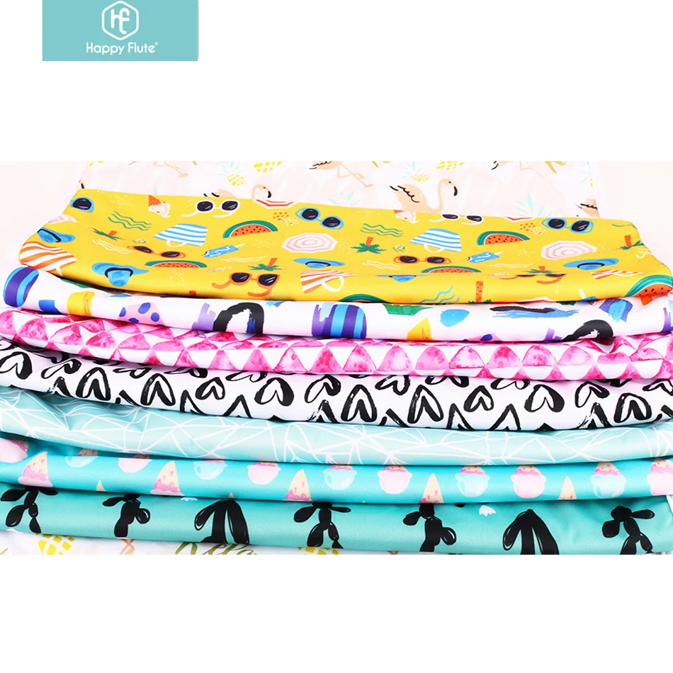 
Happy flute wholesale cloth diaper material waterproof 100% Polyurethane Laminate fabric digital OEM print PUL TPU fabric  (1600108332461)