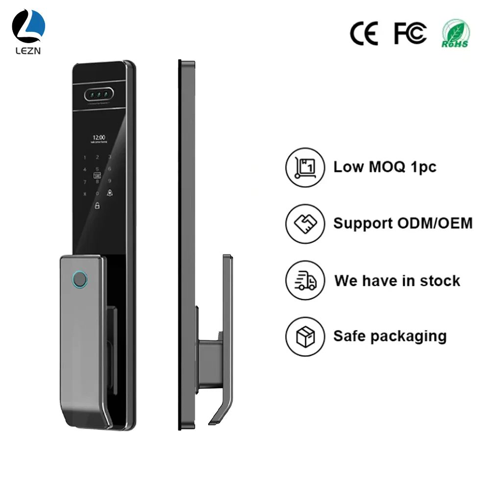 LEZN U7 Tuya application intelligent lock real-time video call function security camera digital lock 3D face recognition