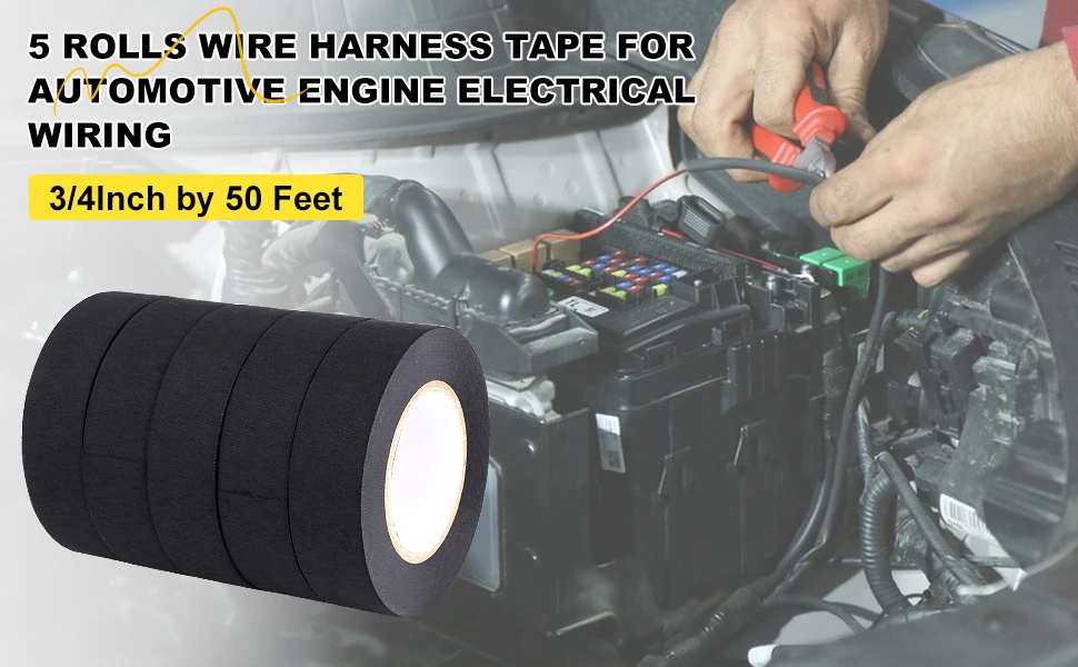 High temperature wiring harness self-adhesive felt cloth electrical tape suitable for automotive engines and electrical wiring