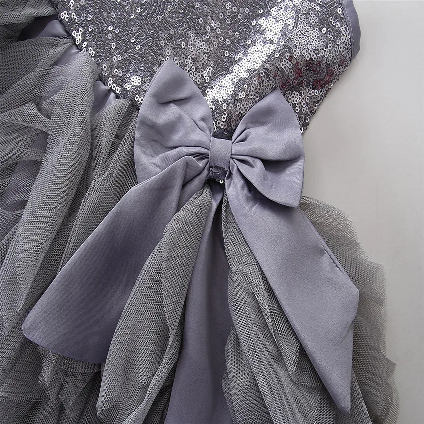 Summer girls princess dress high quality girls baby sequin big bow birthday party dress design