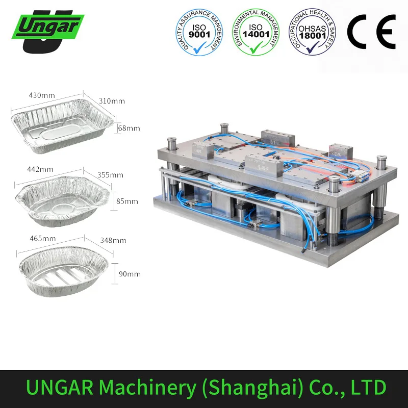 UNGAR 63T Airline Aluminium Food Container Making Machines with CNC by Europe Standards (UN-63T) 630KN C-Type Press Machine