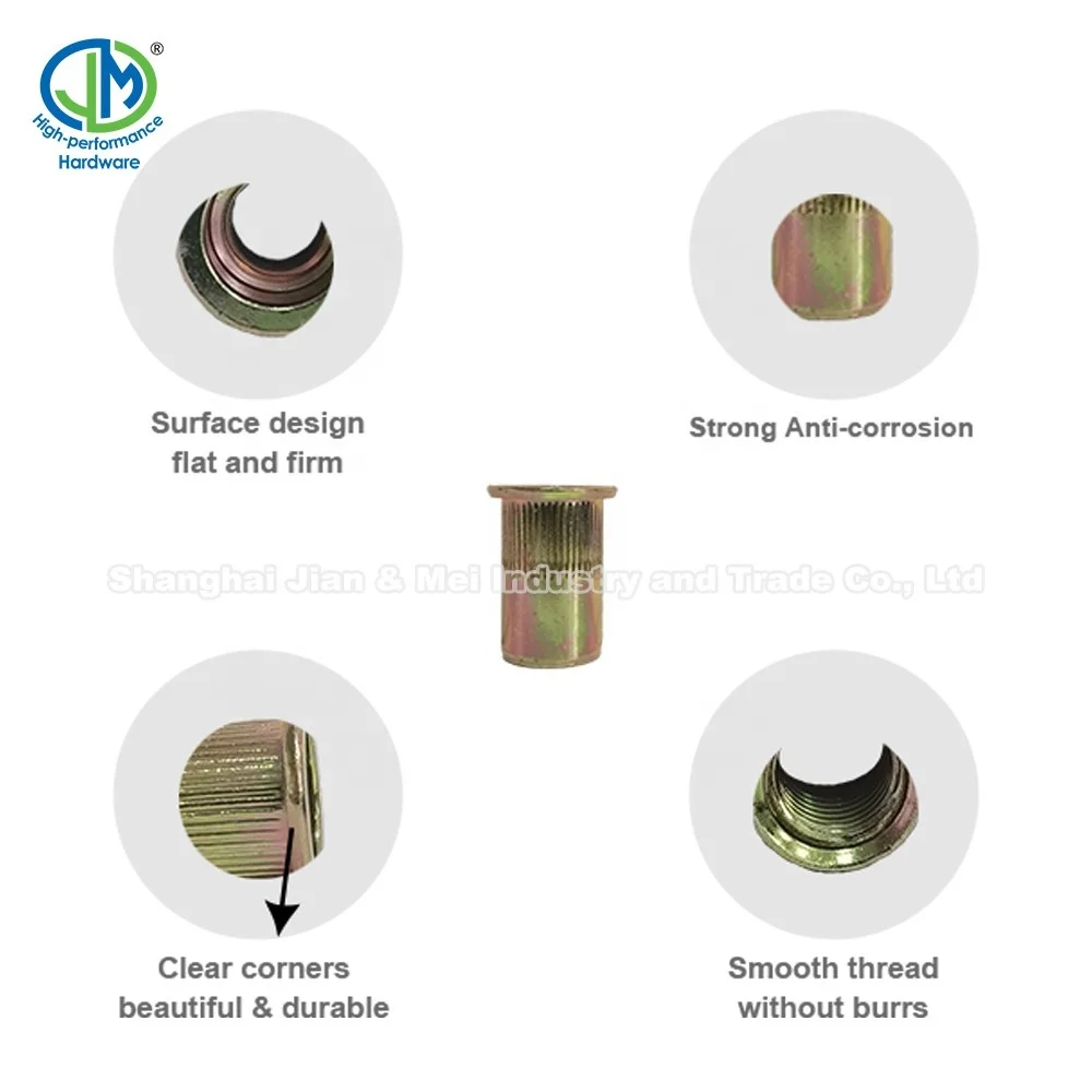 JM Standard Rivet Nut M4 M5 M6 M8 In Stock Flat Head Countersunk Head Riveted Nuts