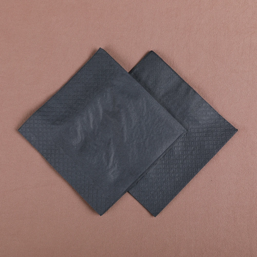 Изготовленный на заказ Черное коктейльное ткани салфетки для ресторана