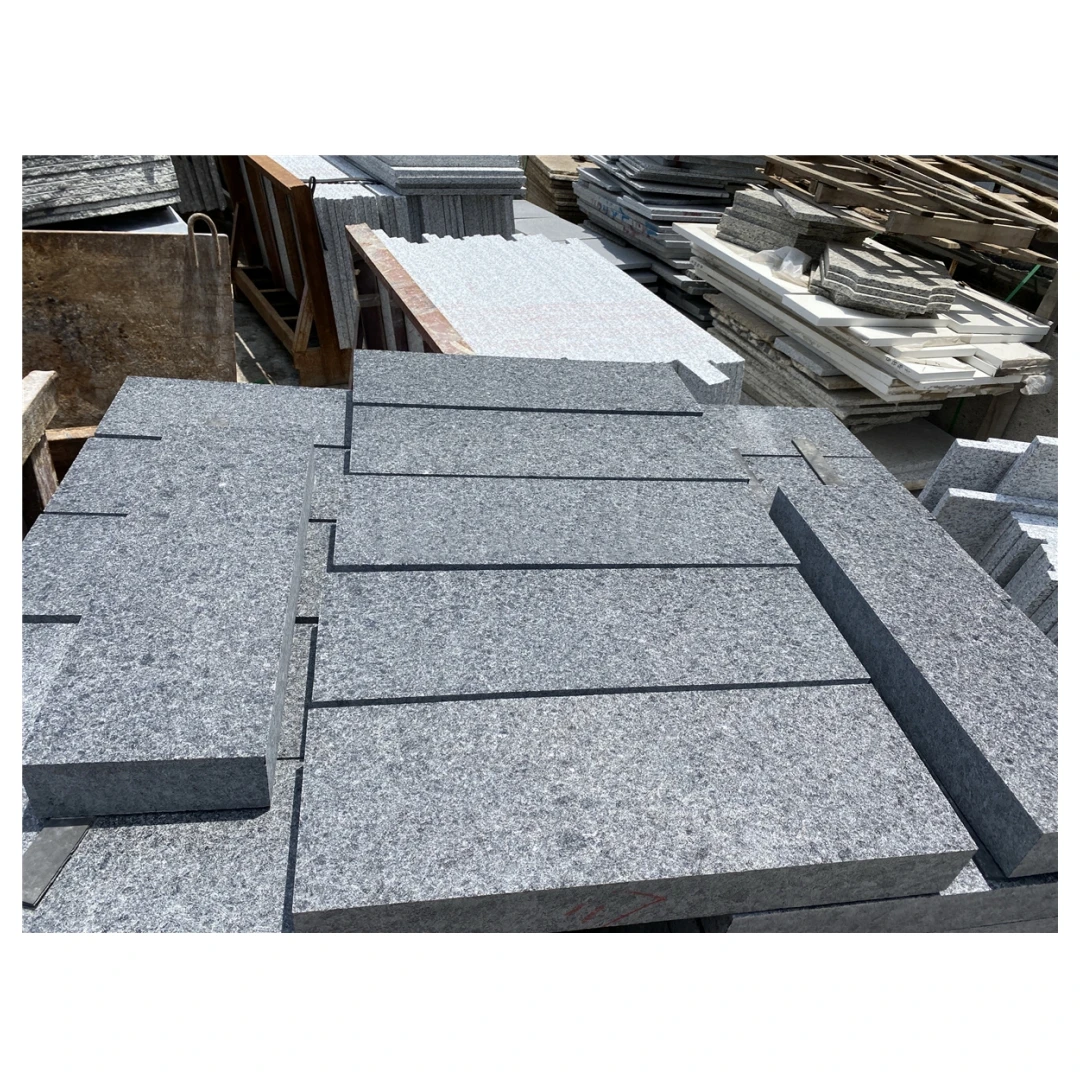 Hot Sale Cheap Antique Black Granite Angola Flamed Tiles for Outdoor