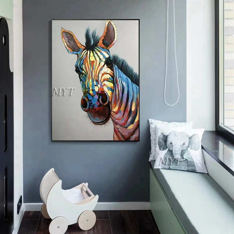 
New Arrival Handmade Paintings Canvas Animal Horse Head Oil Painting Modern Wall Art 