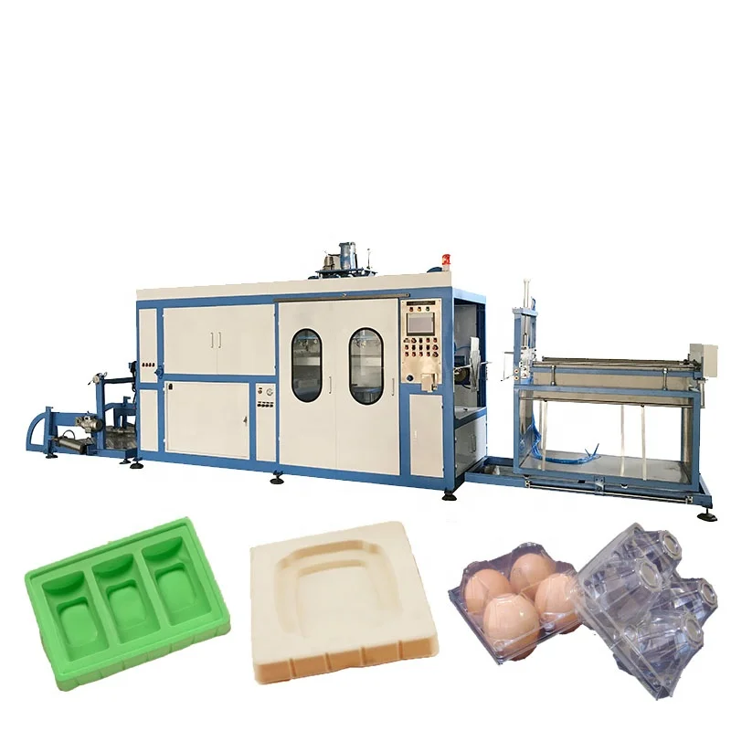 High speed thermoforming machine for dining trays and pastry