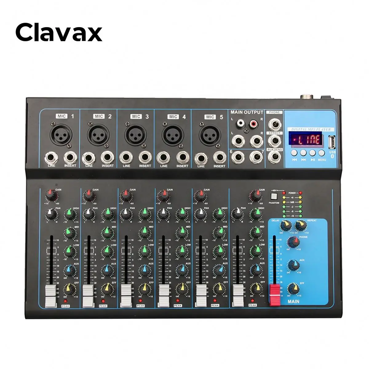 Профессиональная 4-канальная микшерная консоль Clavax F7 DJ контроллер аудиосистема микшер для встроенной 99 DSP эффект
