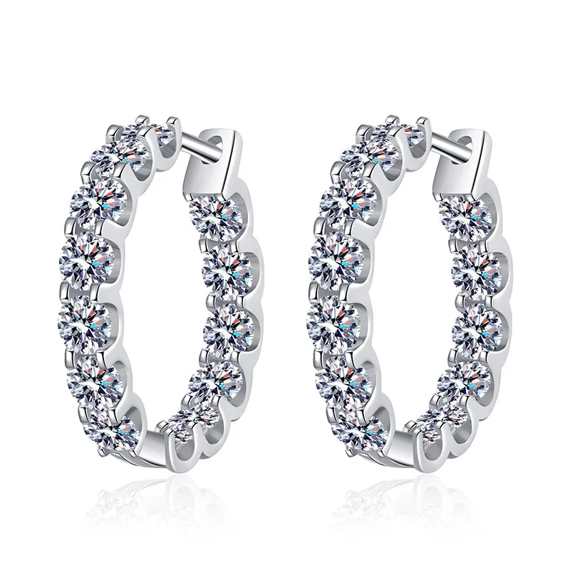 moissanite diamond enterity tennis band ring 925 sterling silver 18k White gold for women engagement gift fine Jewelry Set