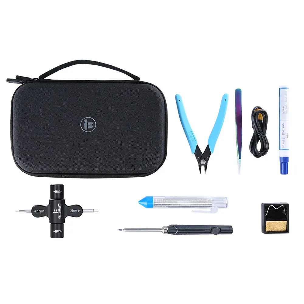 iFlight Unisex Tool Storage Bag Metal Handbag with FPV Soldering Iron Kit Wrench Pen Tin Wire Tweezers Cutting Pliers