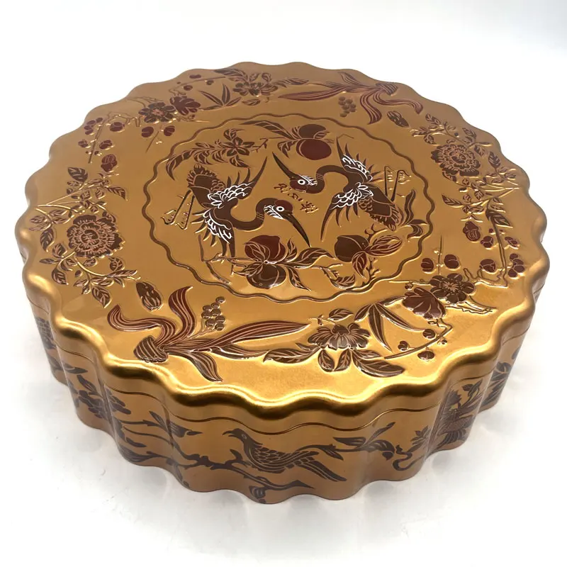 Custom Printed Full Emboss Big Irregular Shape Cookie Chocolate Food Tin Package Can Festival Gift Metal Box