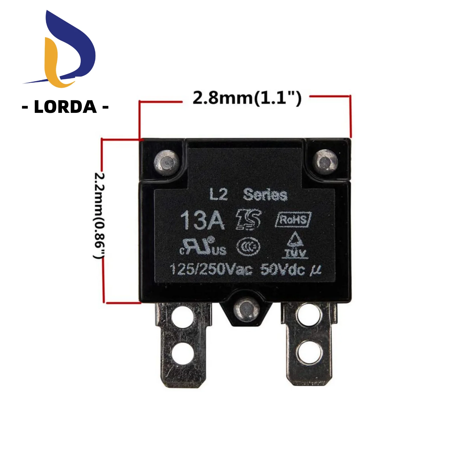 13A 125/250Vac 50Vdc Automatic Reset Relay Fuse Switch Circuit Breaker Current Overload Protector  ride-on accessories