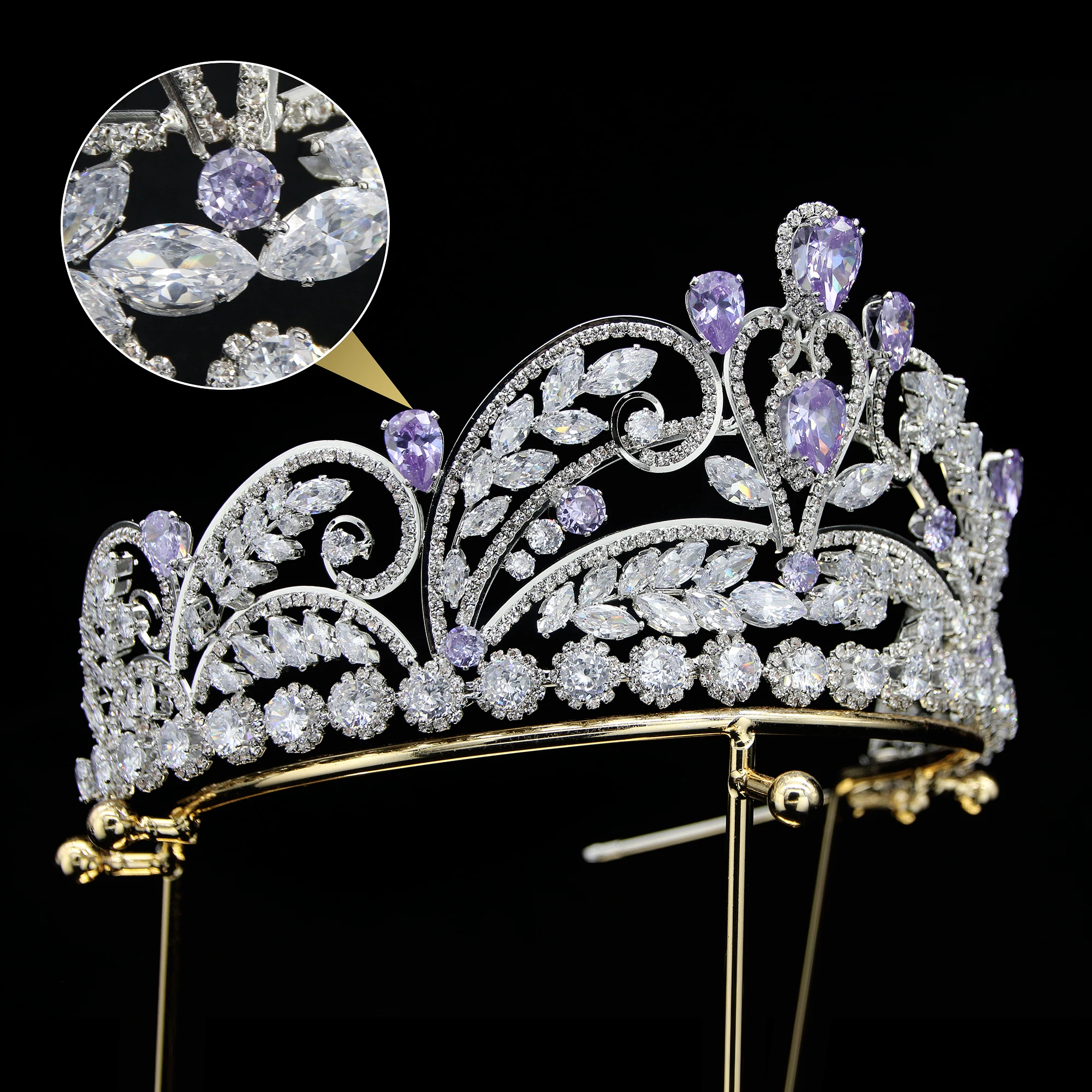 Bohua Jewelry New Design bridal hair accessories Zircon Princess Crowns Wedding Bridal Tiaras for women