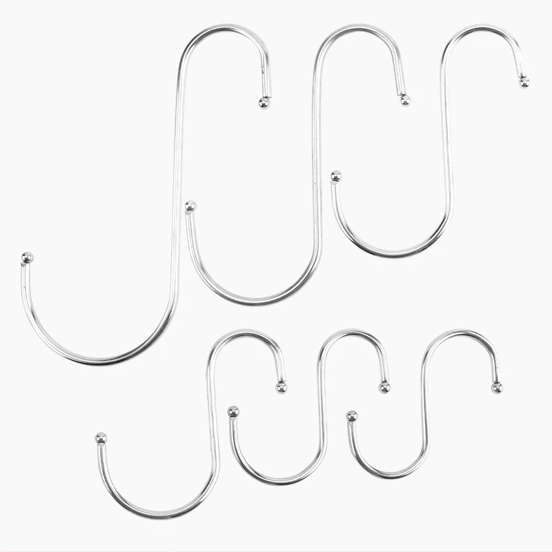 Wholesale Silver Stainless Steel Round S shape Hook Classic Multi Function Polished Hanging Hooks For Kitchen